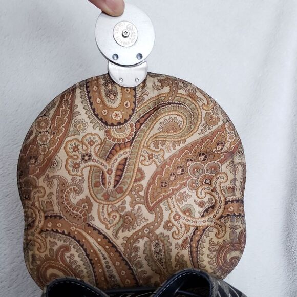 Vintage 90s Nine West Small Canvas Backpack Purse Black Gray - Picture 8 of 15